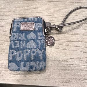 Coach poppy denim small wristlet